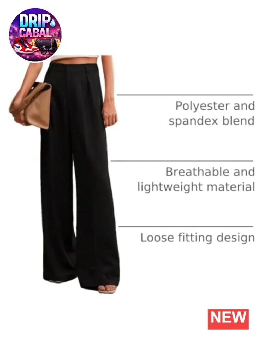 High Waist Wide Leg Palazzo Pants with Pockets Business Casual Trousers